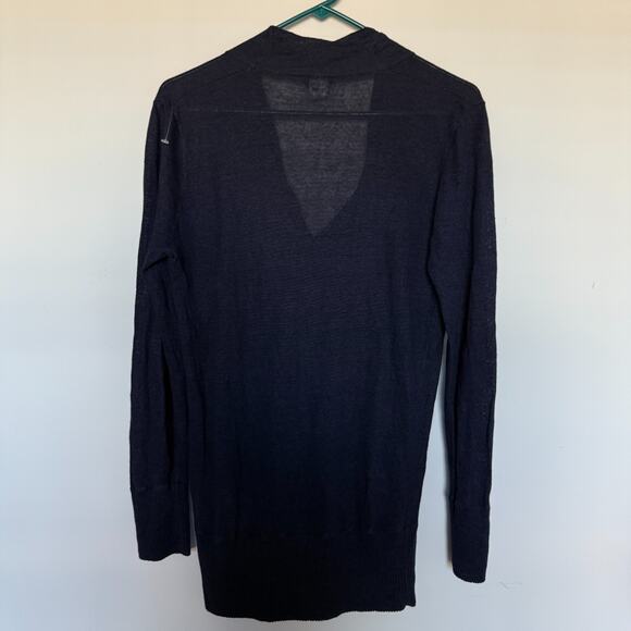 J.Crew Women 100% Linen Top Small Blue Wide Cowl Neck Coastal Vintage Minimalist - Picture 5 of 5